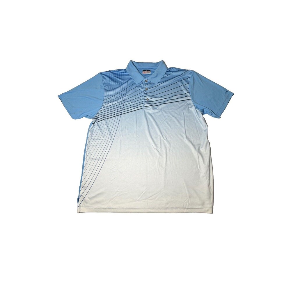 Grand Slam Performance Golf Polo Men’s XXL Blue Striped Short Sleeve